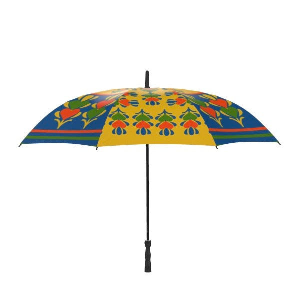 Yellow Panelled Hearts Umbrella