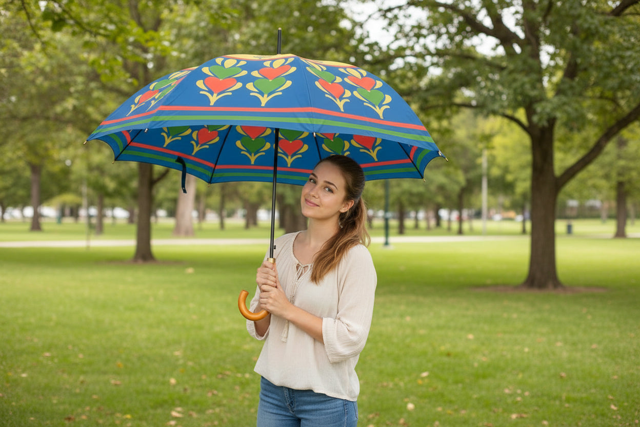 Growing Hearts Blue Umbrella