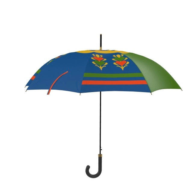 Green and Orange Hearts Designer Umbrella