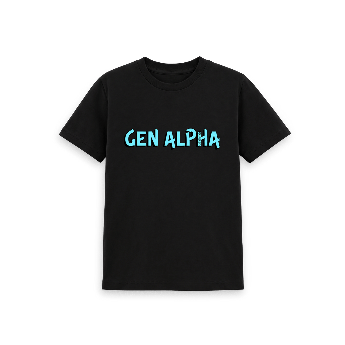 Black Printed Kids T-Shirt Front