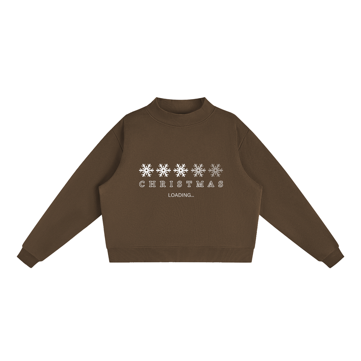 Christmas is Loading Fleece Mock-Neck Crew Sweatshirt