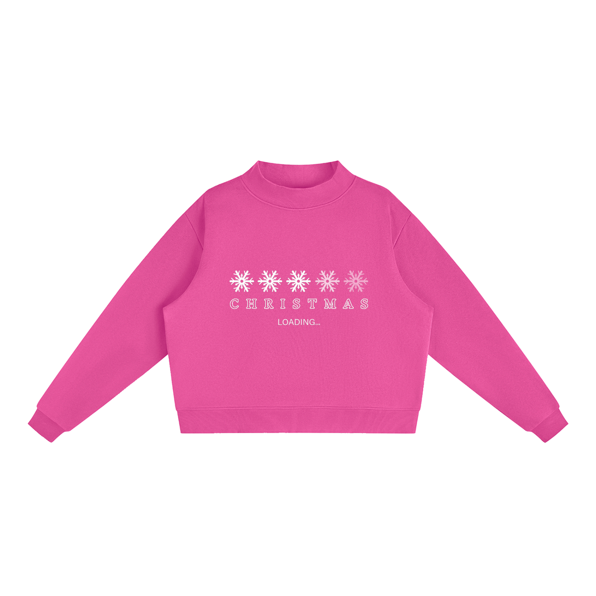 Christmas is Loading Fleece Mock-Neck Crew Sweatshirt