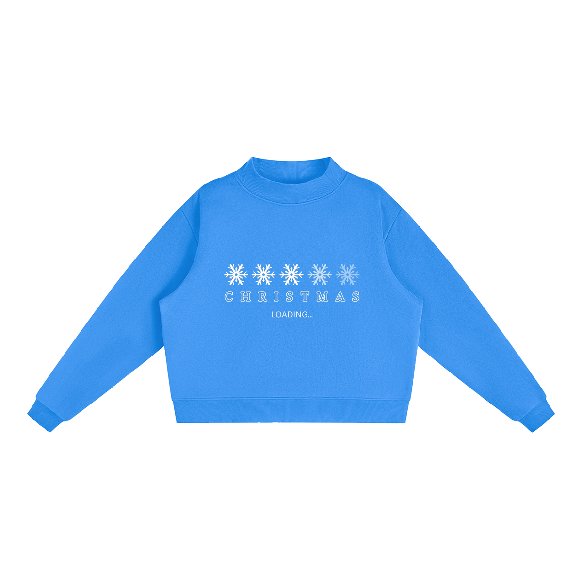 Christmas is Loading Fleece Mock-Neck Crew Sweatshirt