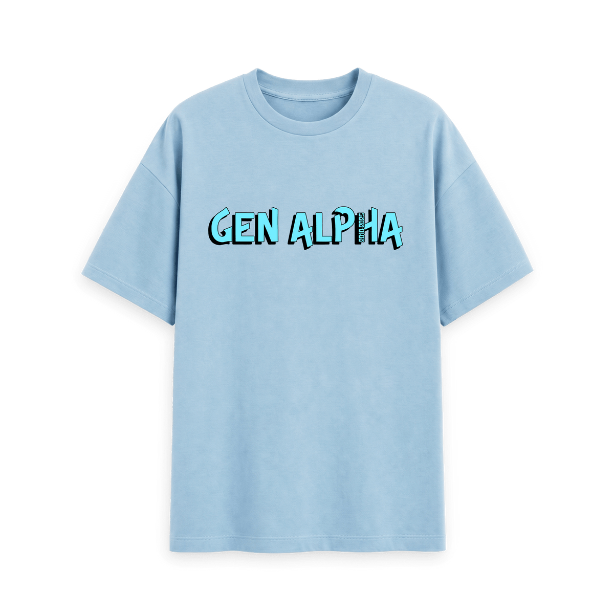 Milky Blue Printed T-shirt Front