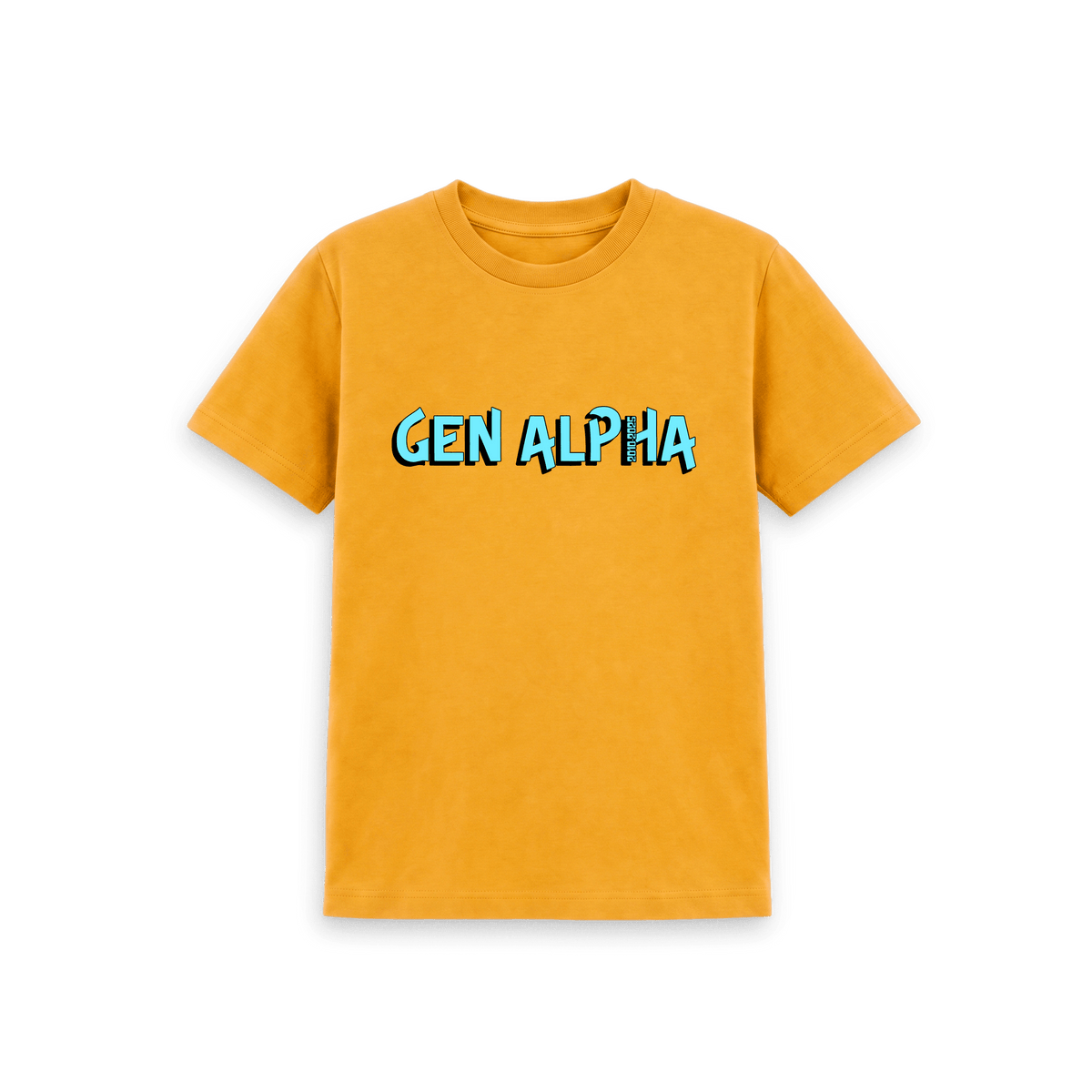 Mustard Printed Kids T-Shirt Front