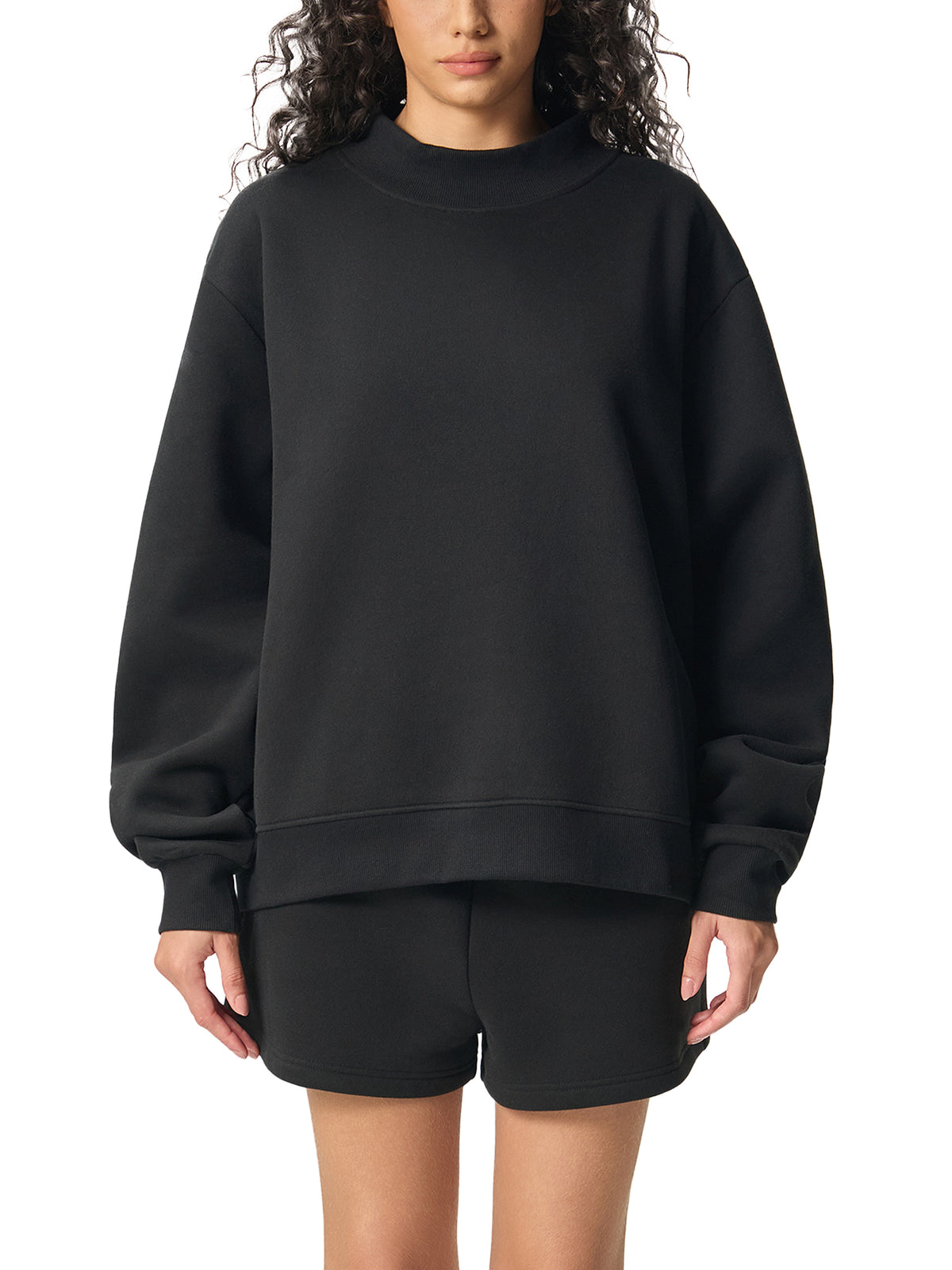 Christmas Loading Fleece Mock-Neck Crew Sweatshirt