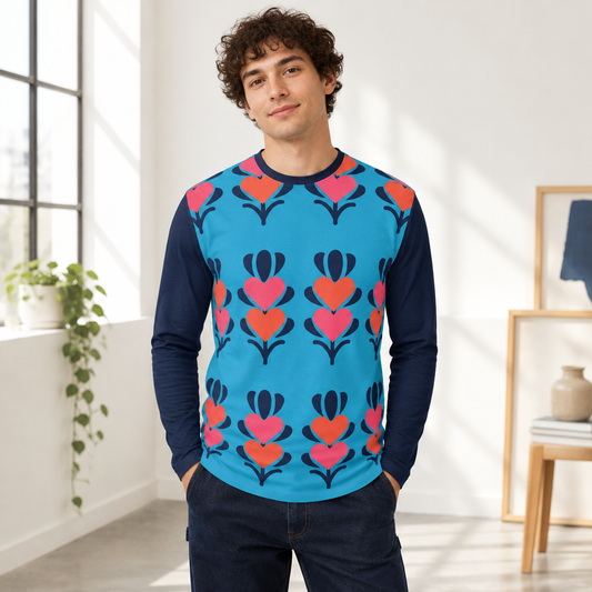 Lifestyle product image of the Growing Hearts unisex long-sleeve T-shirt